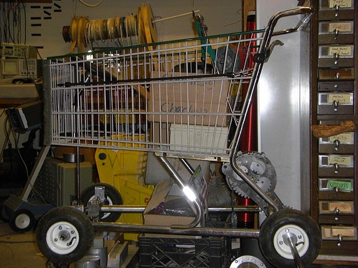 Side view of LOLrioKart with mounted transaxle
