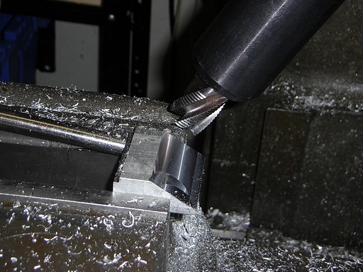 Milling an aluminum section to a 30 degree slope